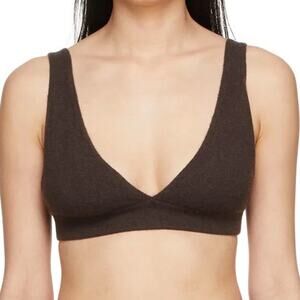 Lisa Yang The Capucine Bra 100% Cashmere One Size Bralette Chocolate Brown NWT
